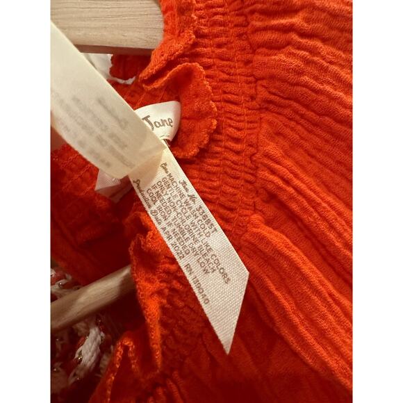 Matilda Jane Women's S Sleeveless Cotton Open Tie Back High Neck Blouse Orange - Picture 5 of 5